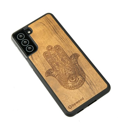 Samsung Galaxy S21 FE Hamsa Imbuia Wood Case
