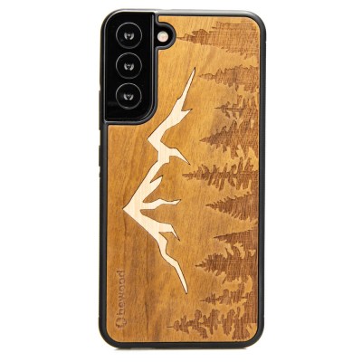 Samsung Galaxy S22 Plus Mountains Imbuia Wood Case