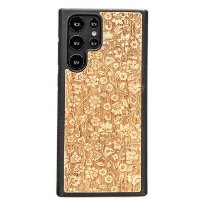 Samsung Galaxy S22 Ultra Flowers Anigre Wood Case