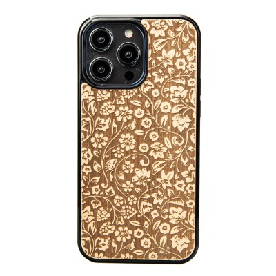 Apple iPhone 14 Pro Max Flowers Anigre Bewood Wood Case