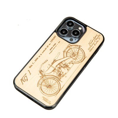 Apple iPhone 14 Pro Max Harley Patent Anigre Bewood Wood Case