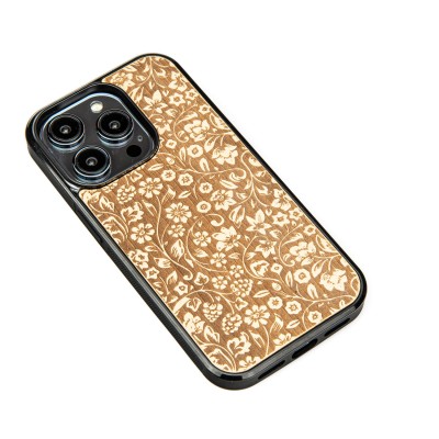 Apple iPhone 14 Pro Flowers Anigre Bewood Wood Case