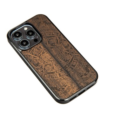 Drewniane Etui Bewood iPhone 14 Pro KALENDARZ AZTECKI ZIRICOTTE