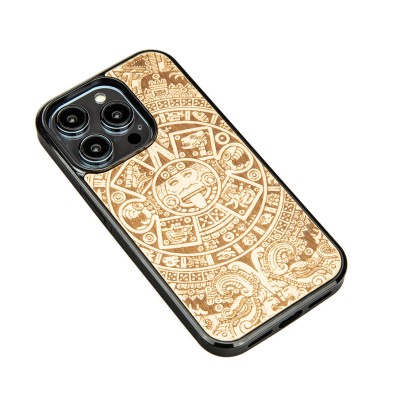 Drewniane Etui Bewood iPhone 14 Pro KALENDARZ AZTECKI ANIEGRE